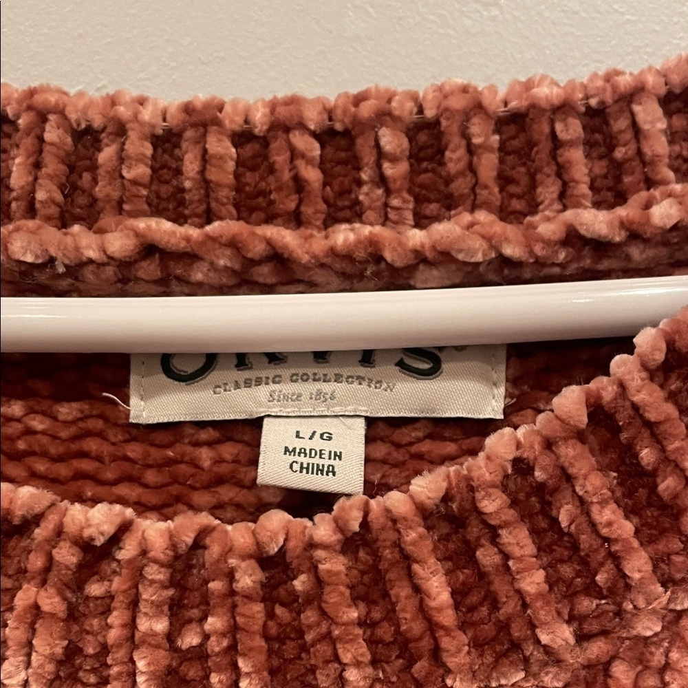 Women's Chenille Sweater - orvis brand large rose color - Picture 3 of 3